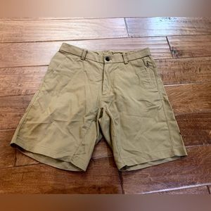 Men's Lululemon ABC dark khaki shorts zip pockets Sz 30 EUC